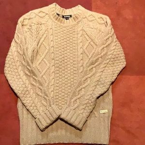 Barbour Daffodil Tan Cable Knit Sweater Womens US Sz 8 (12 UK)